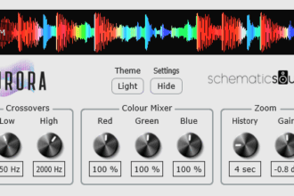 Aurora by Schematic Sound free waveform visualizer VST plugin interface