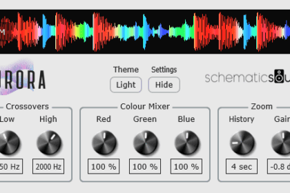 Aurora by Schematic Sound free waveform visualizer VST plugin interface
