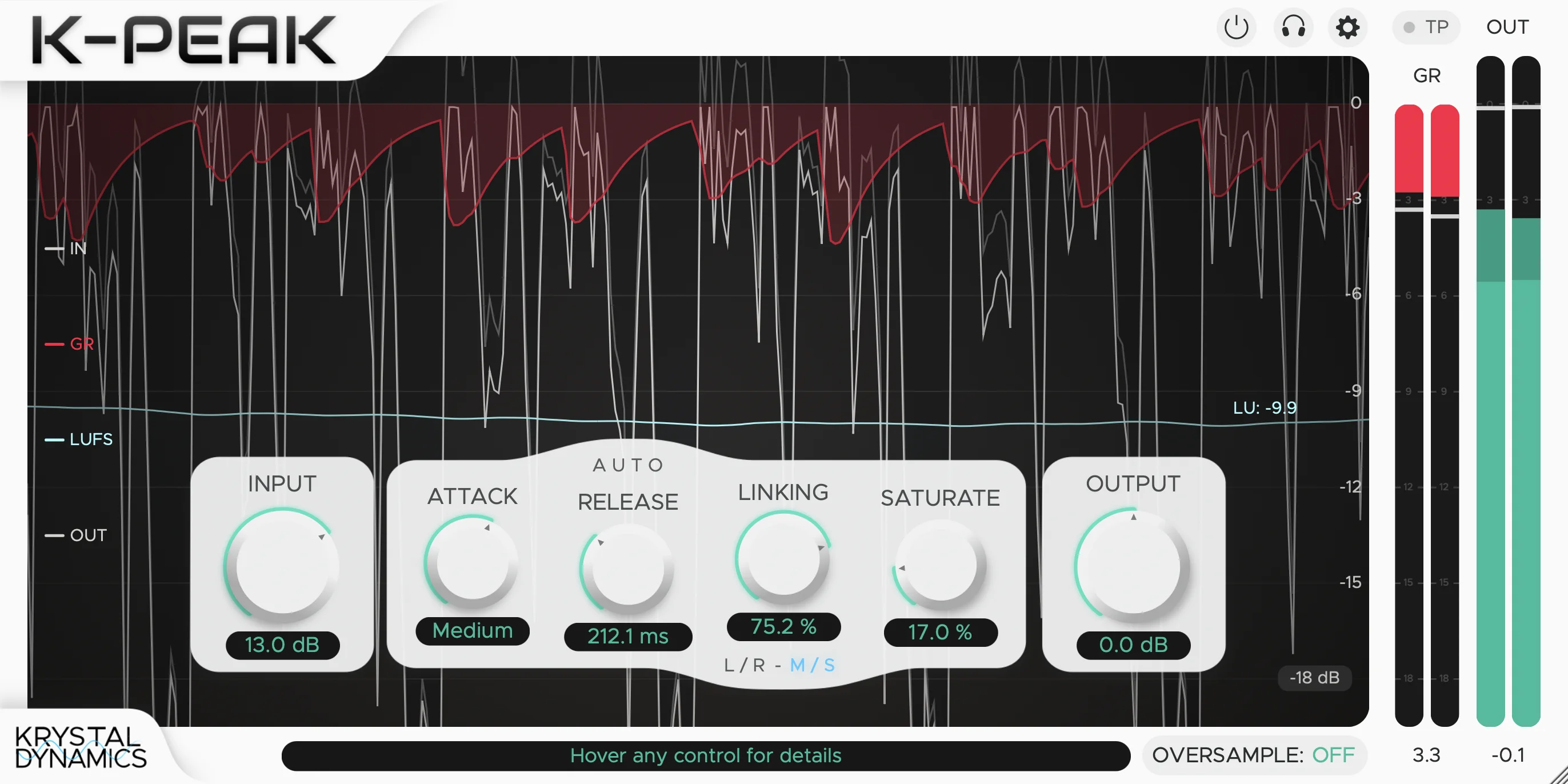 KrystalPeak free VST plugin interface by Krystal Dynamics