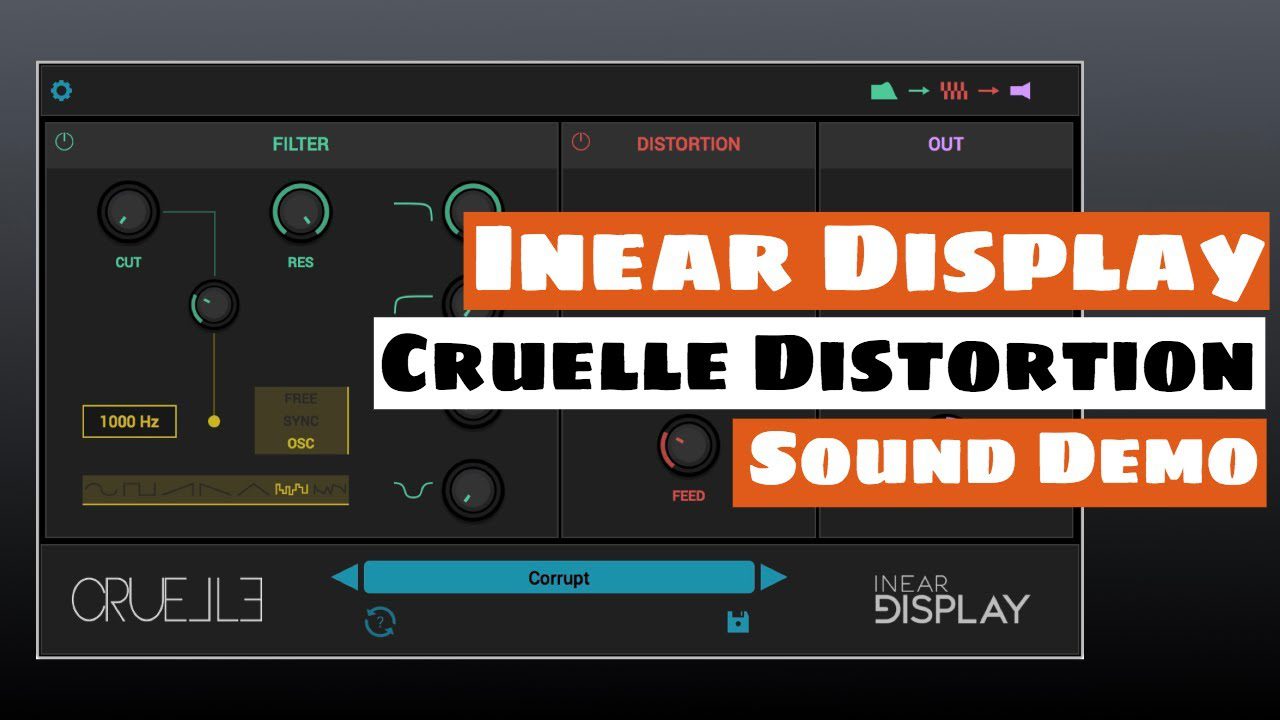 Cruelle by Inear Display free distortion VST plugin interface