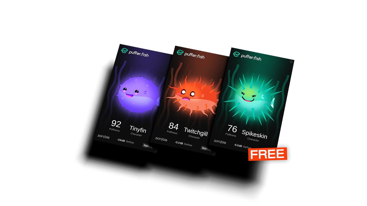 puffer:fish by sonible free saturation VST plugin interface