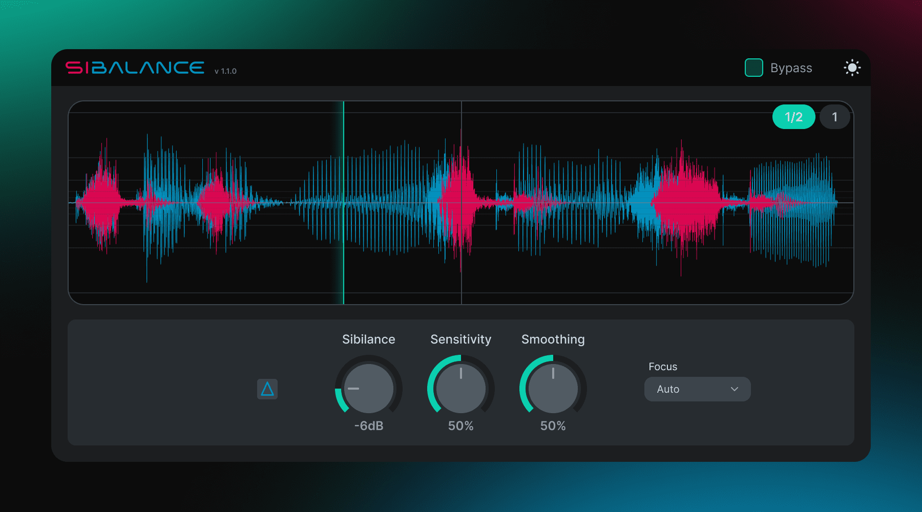 Sibalance by nClear free vocal de-esser VST plugin interface