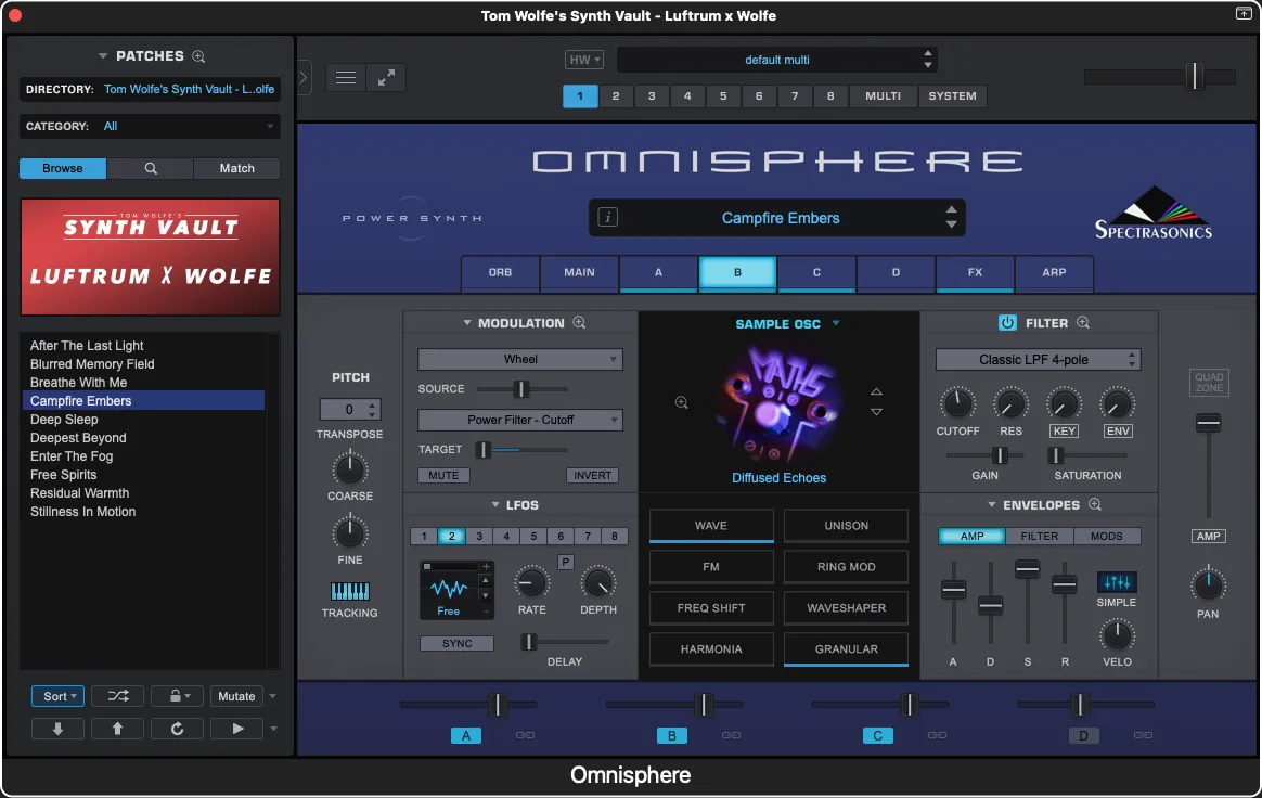 Luftrum x Wolfe free Omnisphere 3 presets in Tom Wolfe's Synth Vault