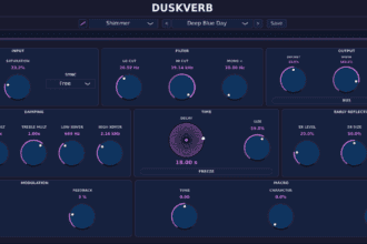 Official DuskVerb free algorithmic reverb plugin interface by Dusk Audio