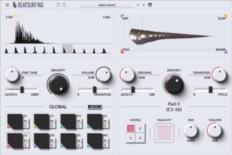 VRAC free drum plugin by BEATSURFING interface