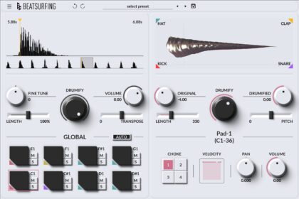 VRAC free drum plugin by BEATSURFING interface