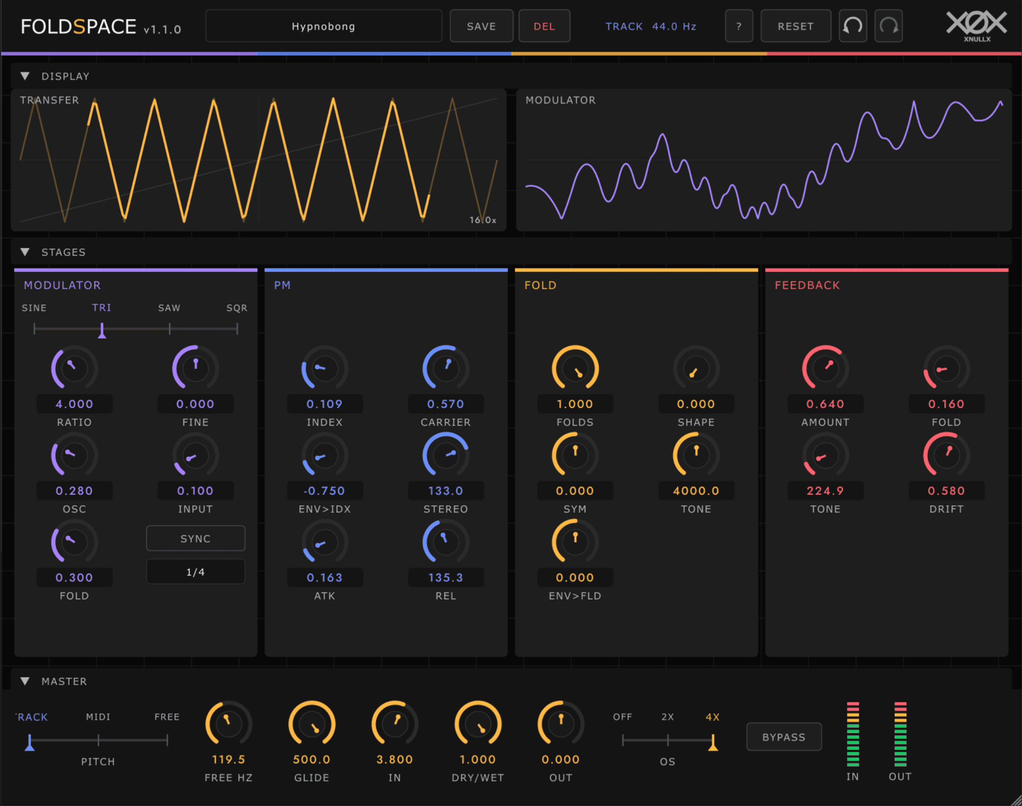 Foldspace by XNULLX free phase modulation and wavefolding VST plugin