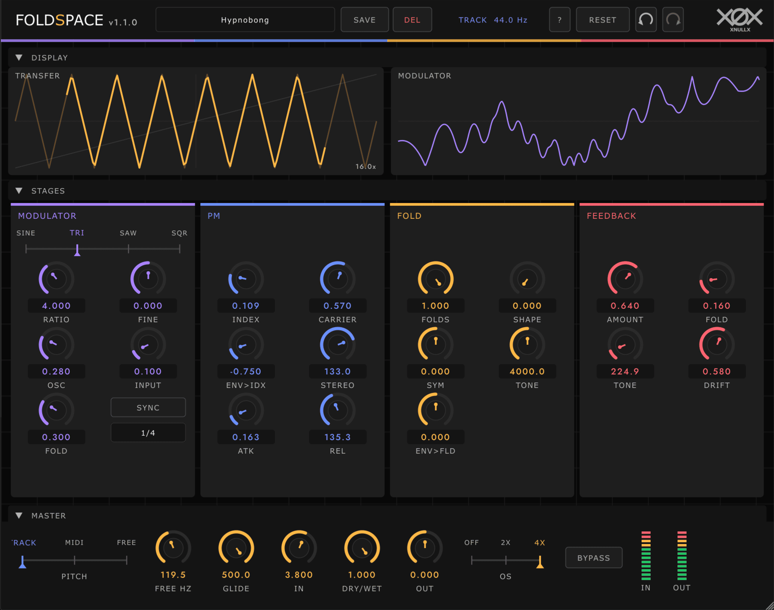 Foldspace by XNULLX free phase modulation and wavefolding VST plugin