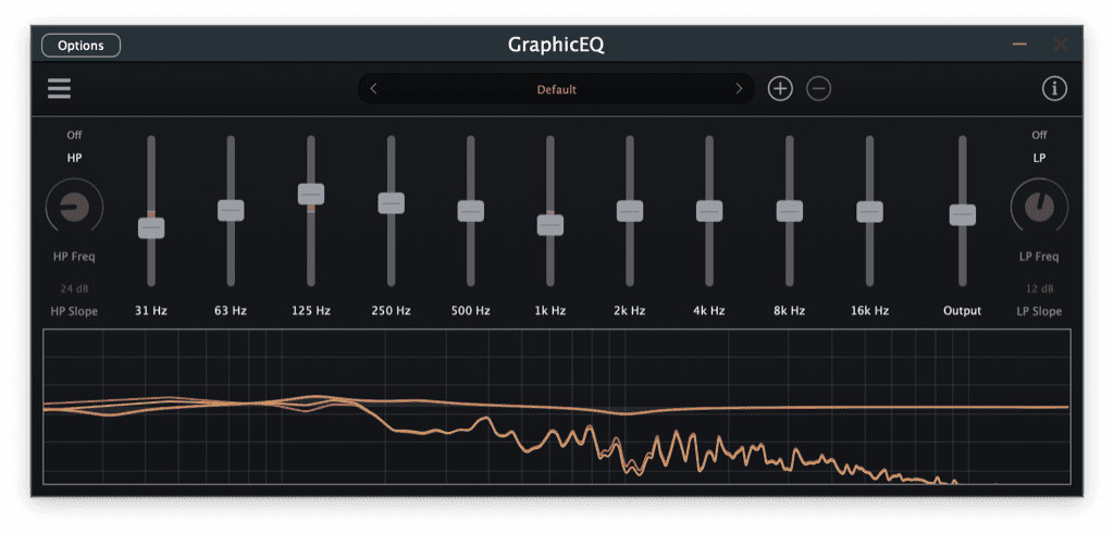 GraphicEQ by SocaLabs free 10-band VST equalizer plugin interface