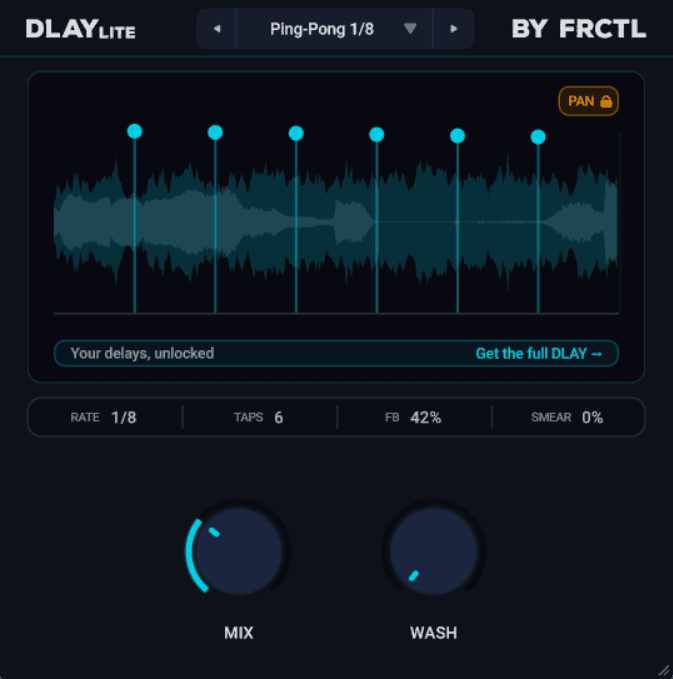 DLAY Lite free multi-tap delay plugin by FRCTL Audio