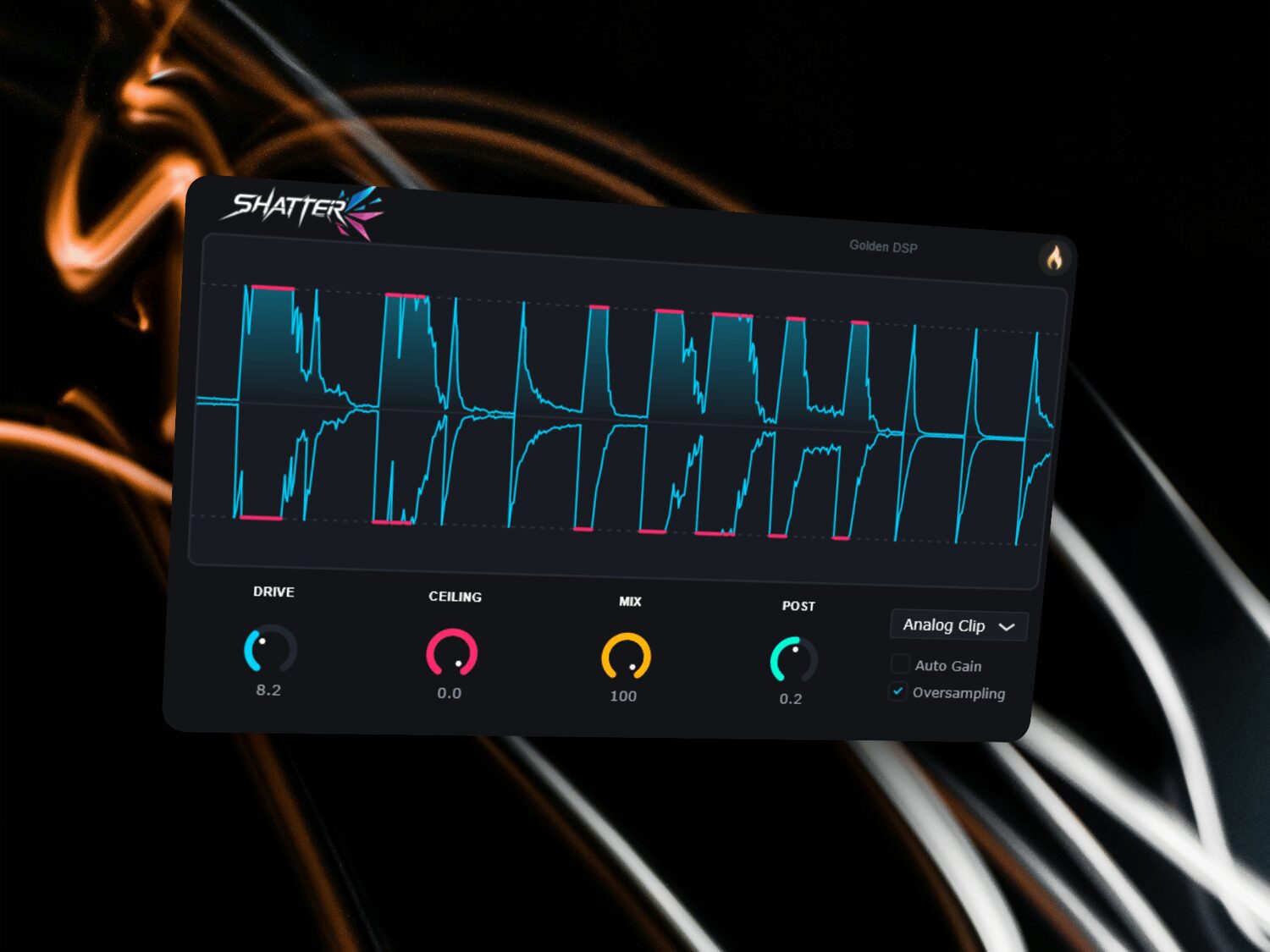 Shatter Clip free visual clipper plugin by Golden DSP