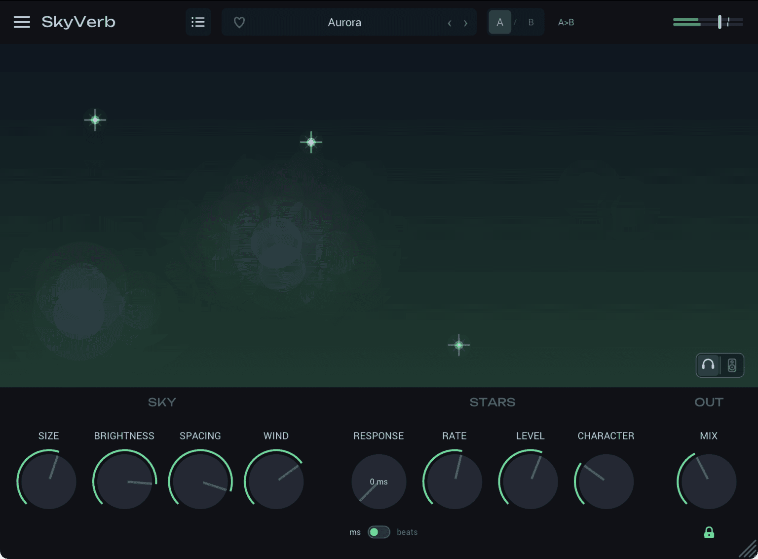 SkyVerb by kelegorm free spatial reverb VST3 plugin interface