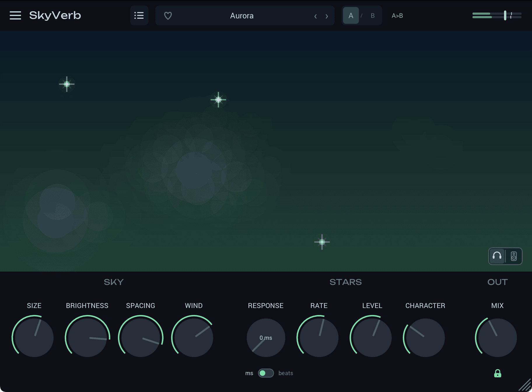 SkyVerb by kelegorm free spatial reverb VST3 plugin interface