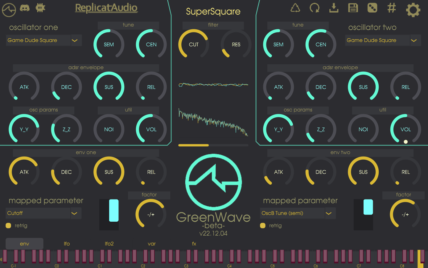 GreenWave free experimental synth VST3 plugin by Replicat Audio