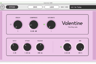 Valentine by Tote Bag Labs free compressor and distortion VST3 plugin interface