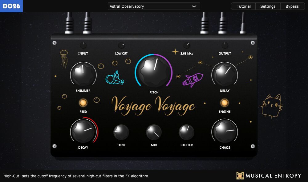 Voyage Voyage by Musical Entropy free shimmer reverb VST plugin interface
