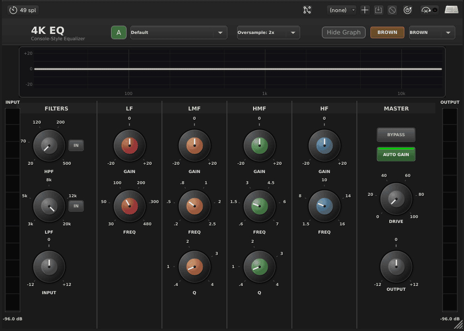 4K-EQ free British console equalizer plugin interface by Dusk Audio