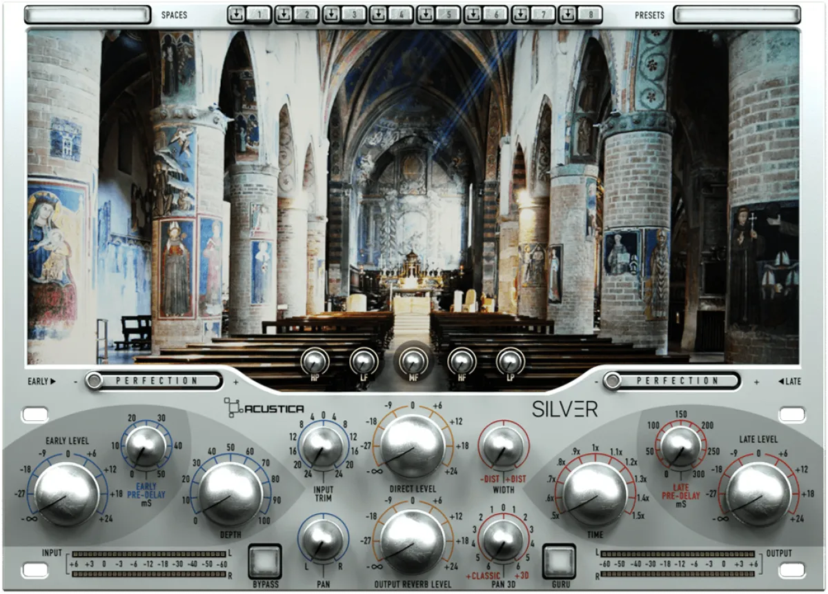 Silver free reverb plugin by Acustica Audio