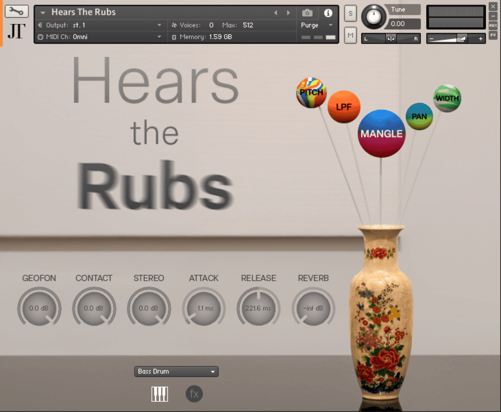 Hears The Rubs Kontakt instrument interface