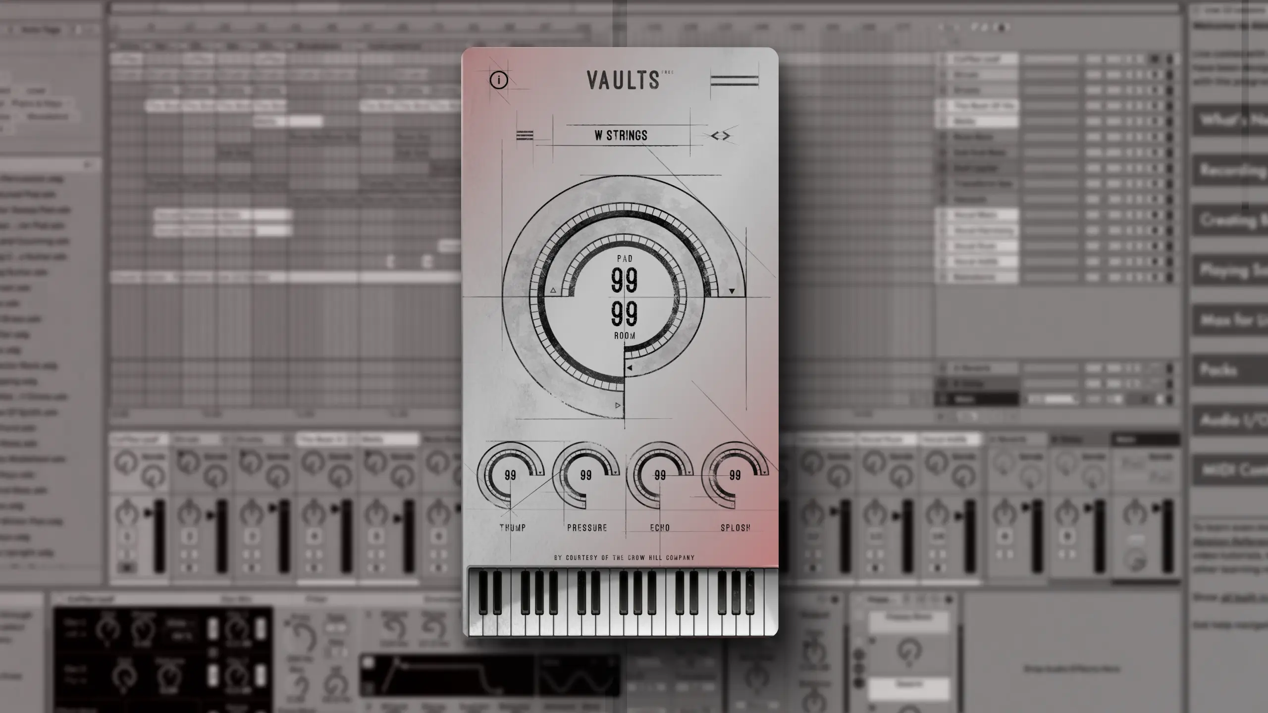 Vintage Strings Synth running inside a DAW