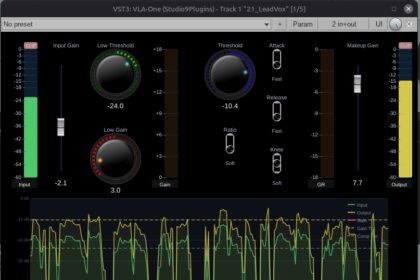 VLA-One free vocal leveling and compression VST3 plugin by Studio9 Plugins