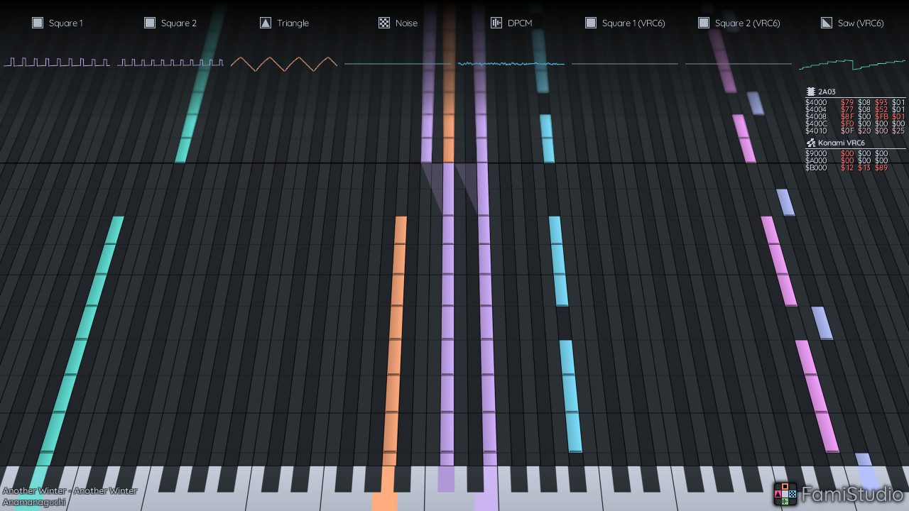 FamiStudio 3D Piano Roll video export