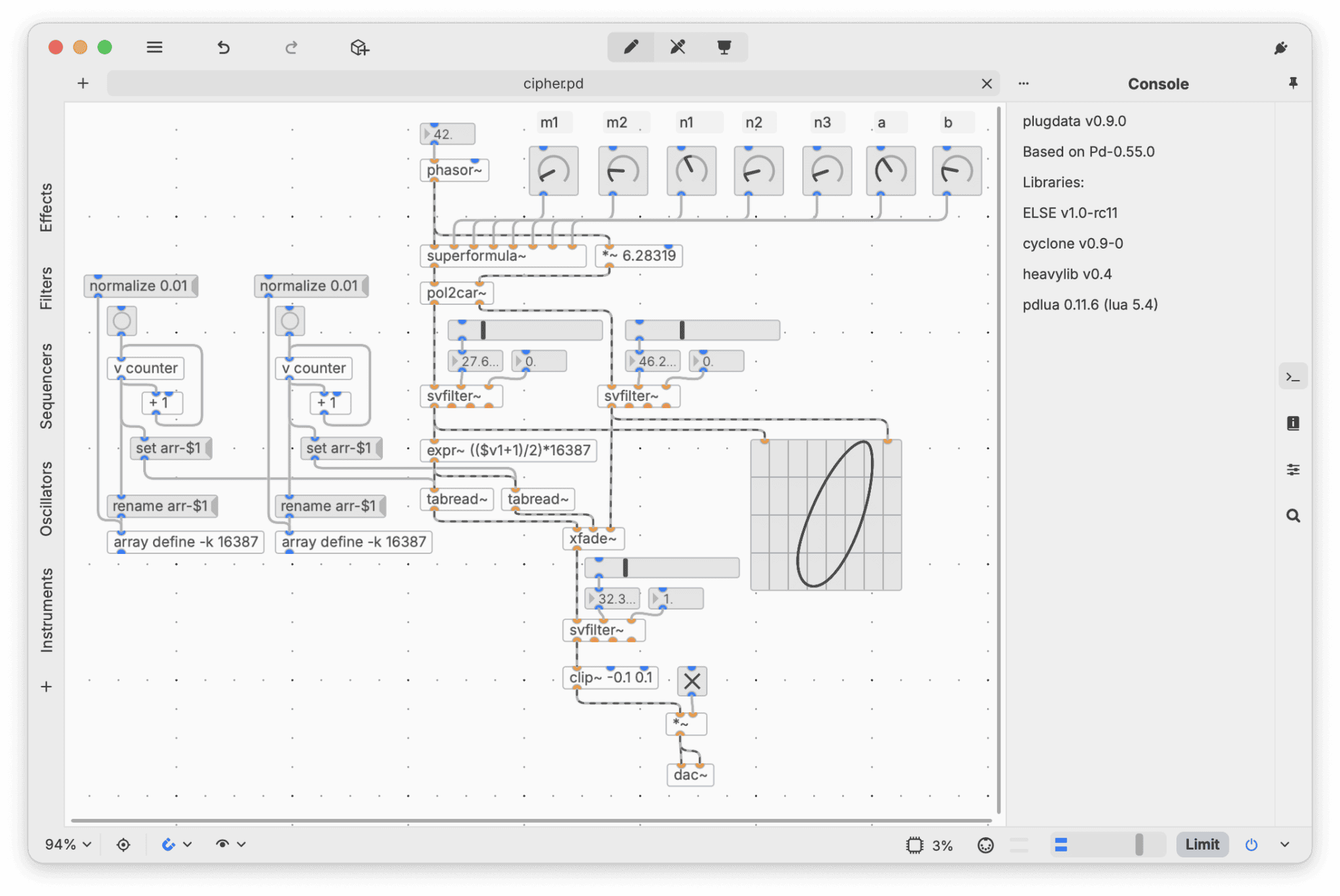 plugdata free visual audio programming VST plugin interface