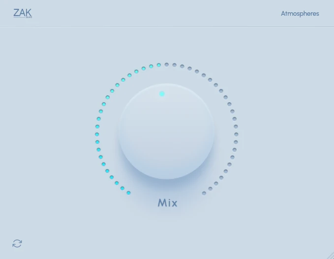 Atmospheres free reverb plugin interface by ZAK Sound