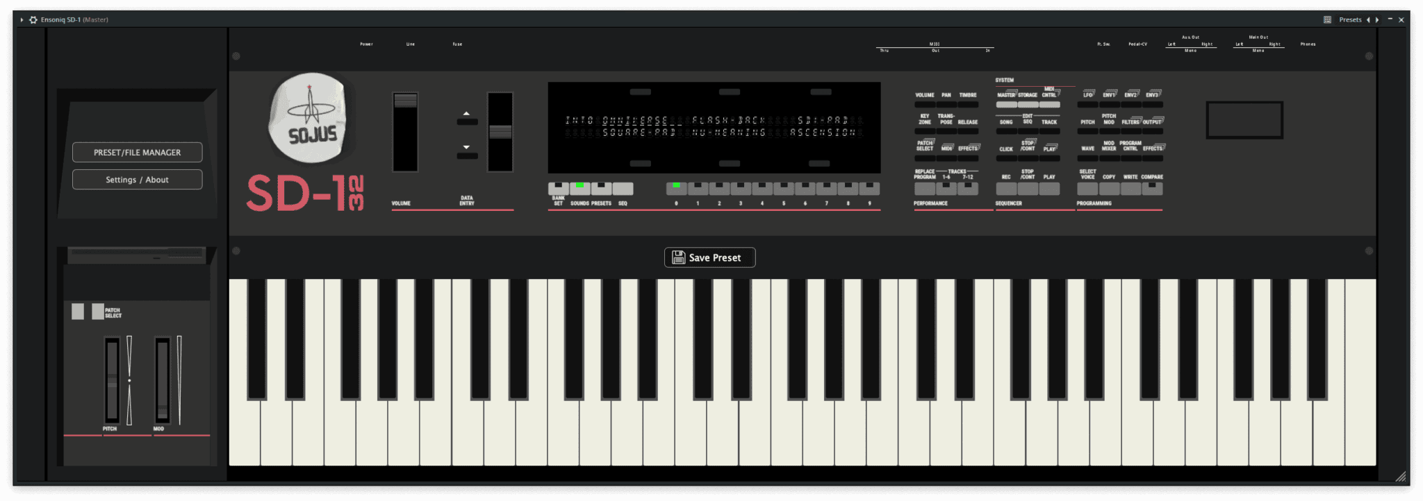 Ensoniq SD-1 32 Voice free VST emulation by Sojus Records