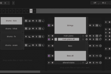Giada free loop-based DAW and live performance software interface