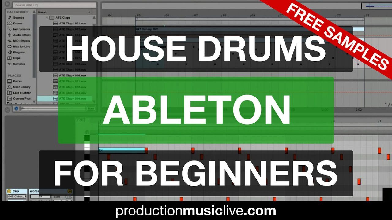 Production Music Live House Drums free sample pack and Ableton tutorial