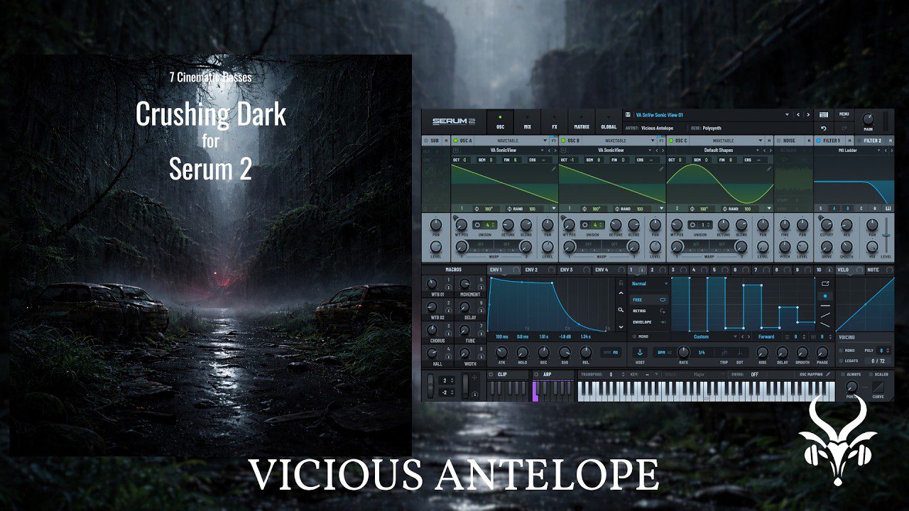 Crushing Dark free Serum 2 cinematic bass presets by Vicious Antelope