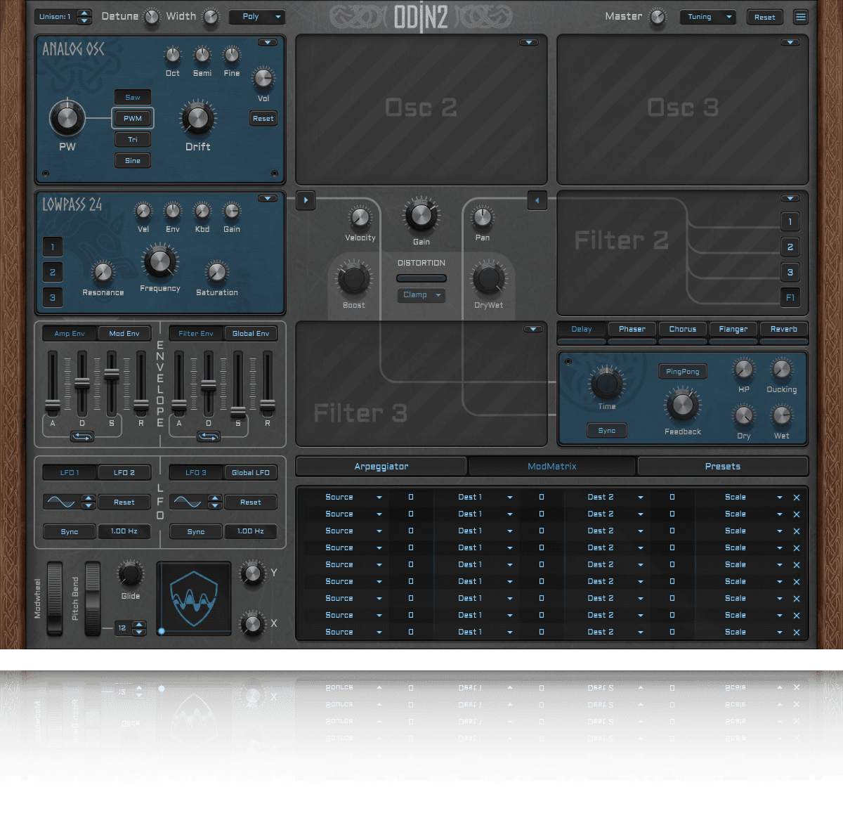 Odin 2 free open-source synthesizer plugin interface