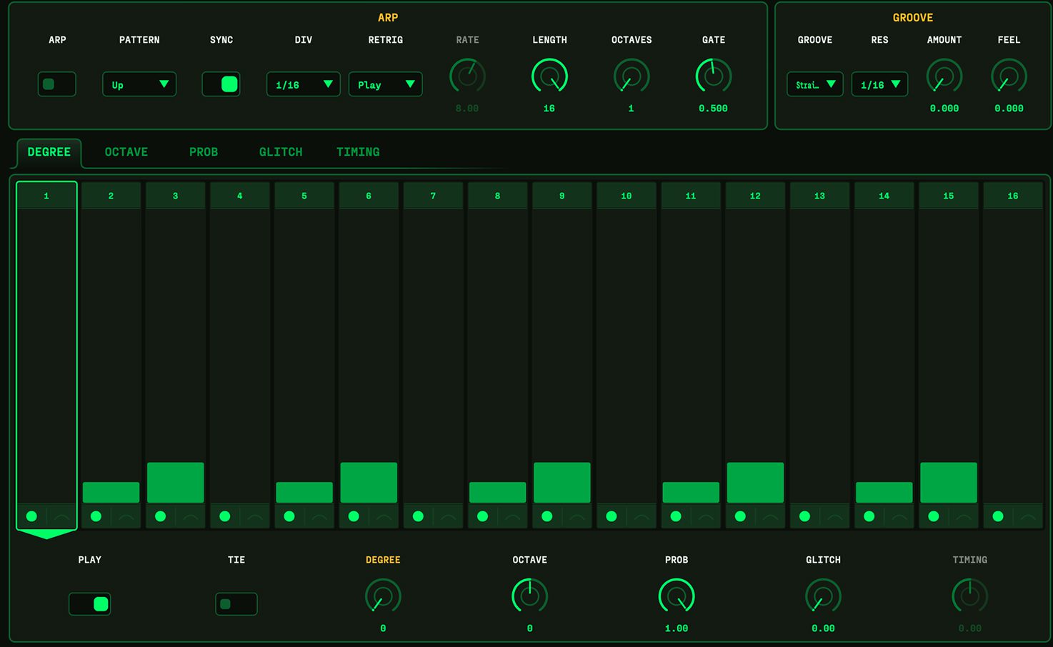 OA-Phosphor-1 generative arpeggiator and sequencer