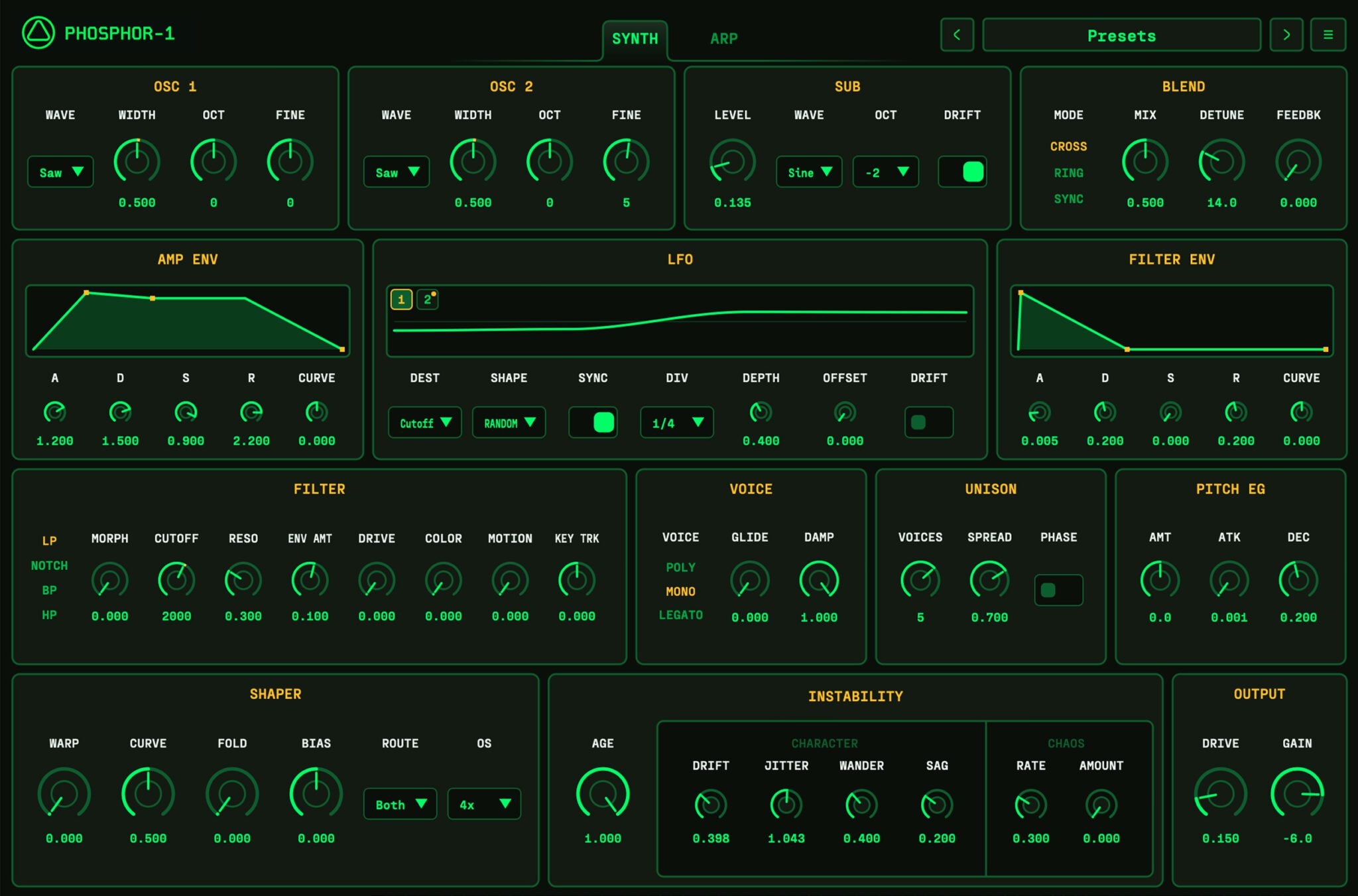 OA-Phosphor-1 free virtual analog VST synthesizer