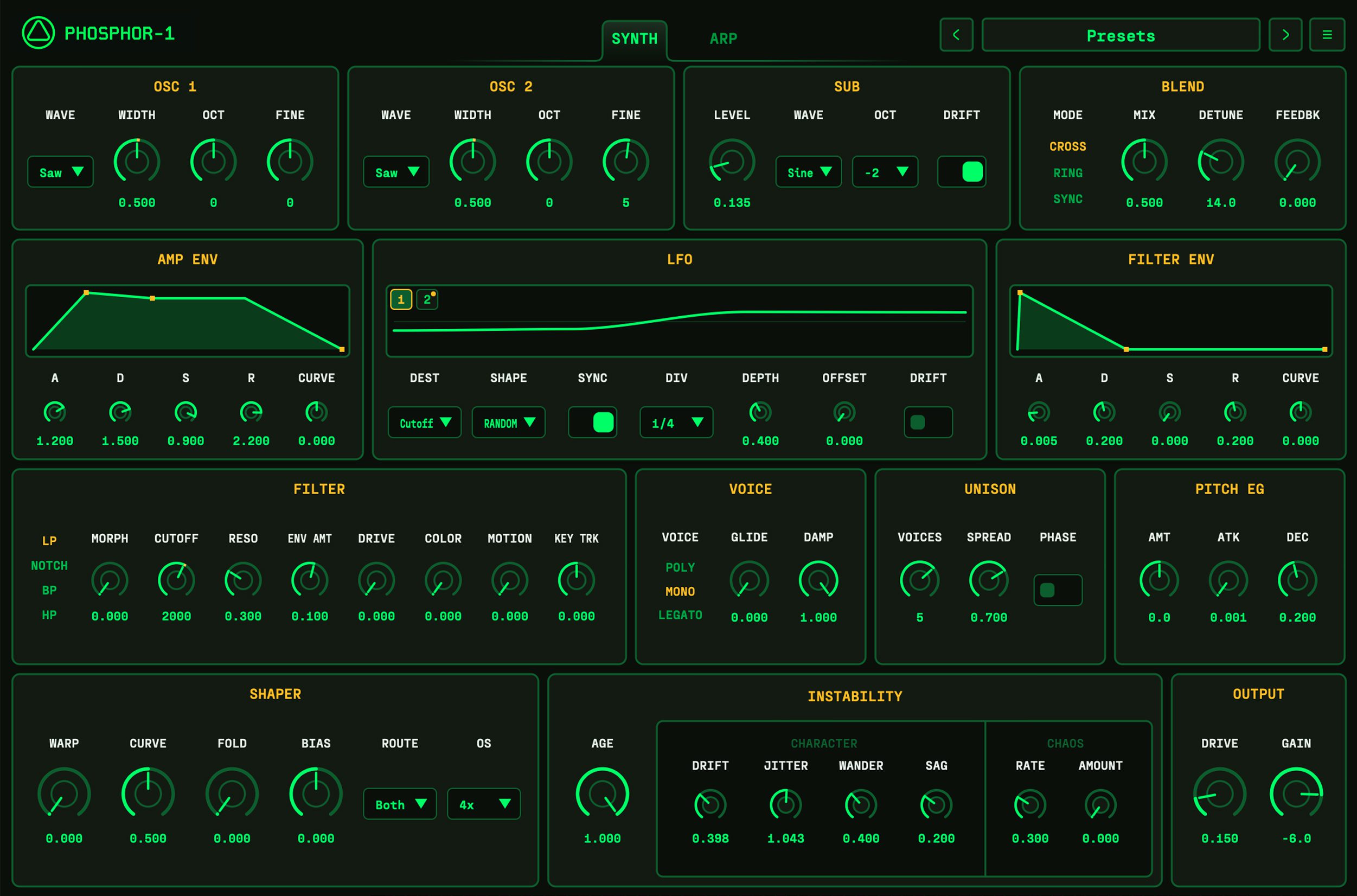 OA-Phosphor-1 free virtual analog VST synthesizer