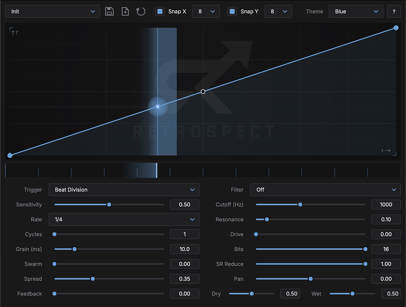 Retrospect by Conceptual Machines free time-warping VST plugin interface