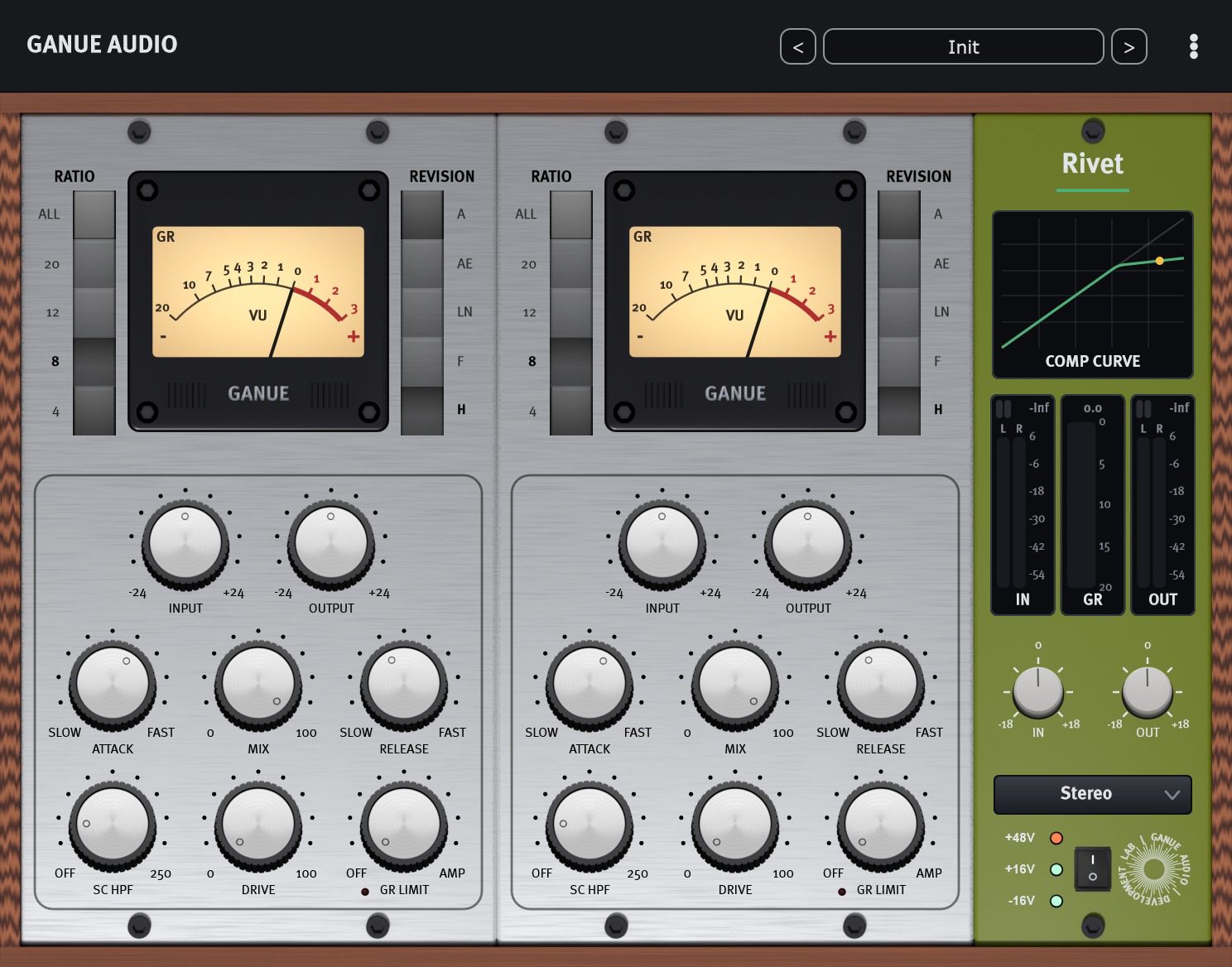 Rivet free FET compressor plugin by GANUE Audio