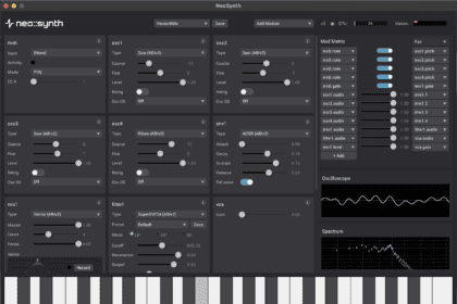 neo synth free modular VST3 synthesizer interface