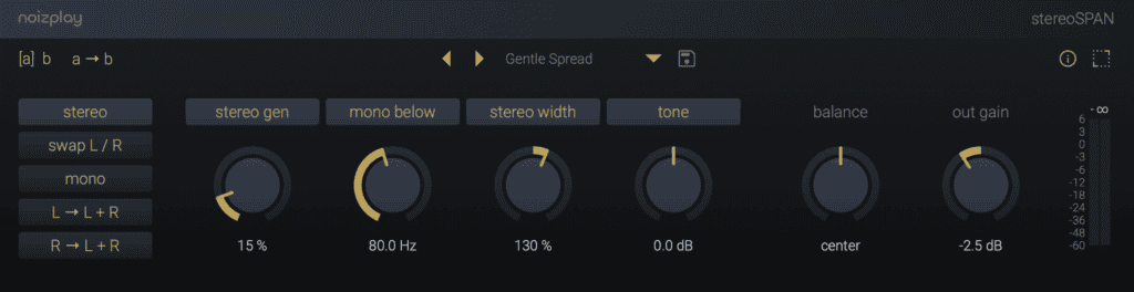 stereoSPAN by noizplay free stereo imaging plugin