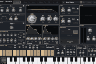 Sunset Circuits free vintage synth plugin by Dusk Audio in Cosmos mode