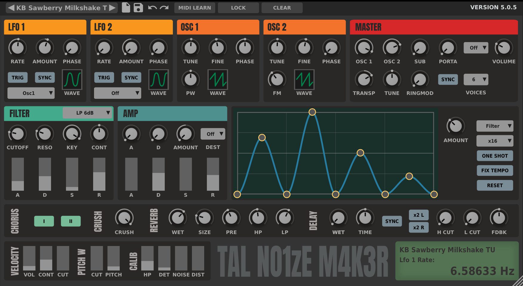 TAL-NoiseMaker free virtual analog synthesizer VST plugin interface