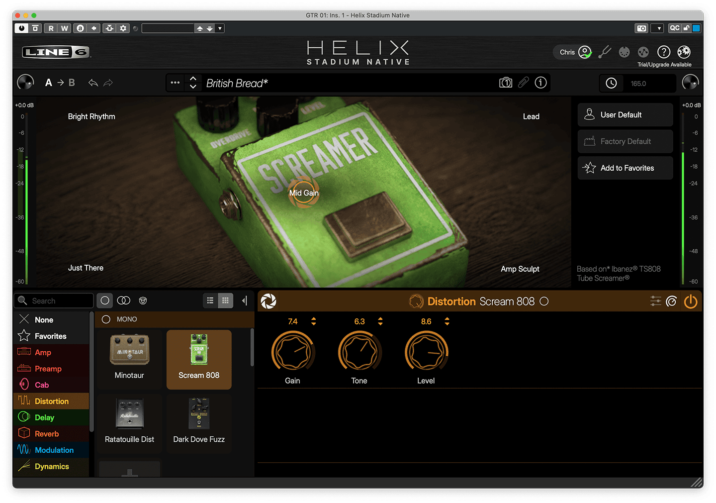 Helix Stadium Native Intro Scream 808 distortion effect