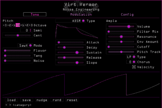Virt Vereor free synthesizer plugin interface by Noise Engineering